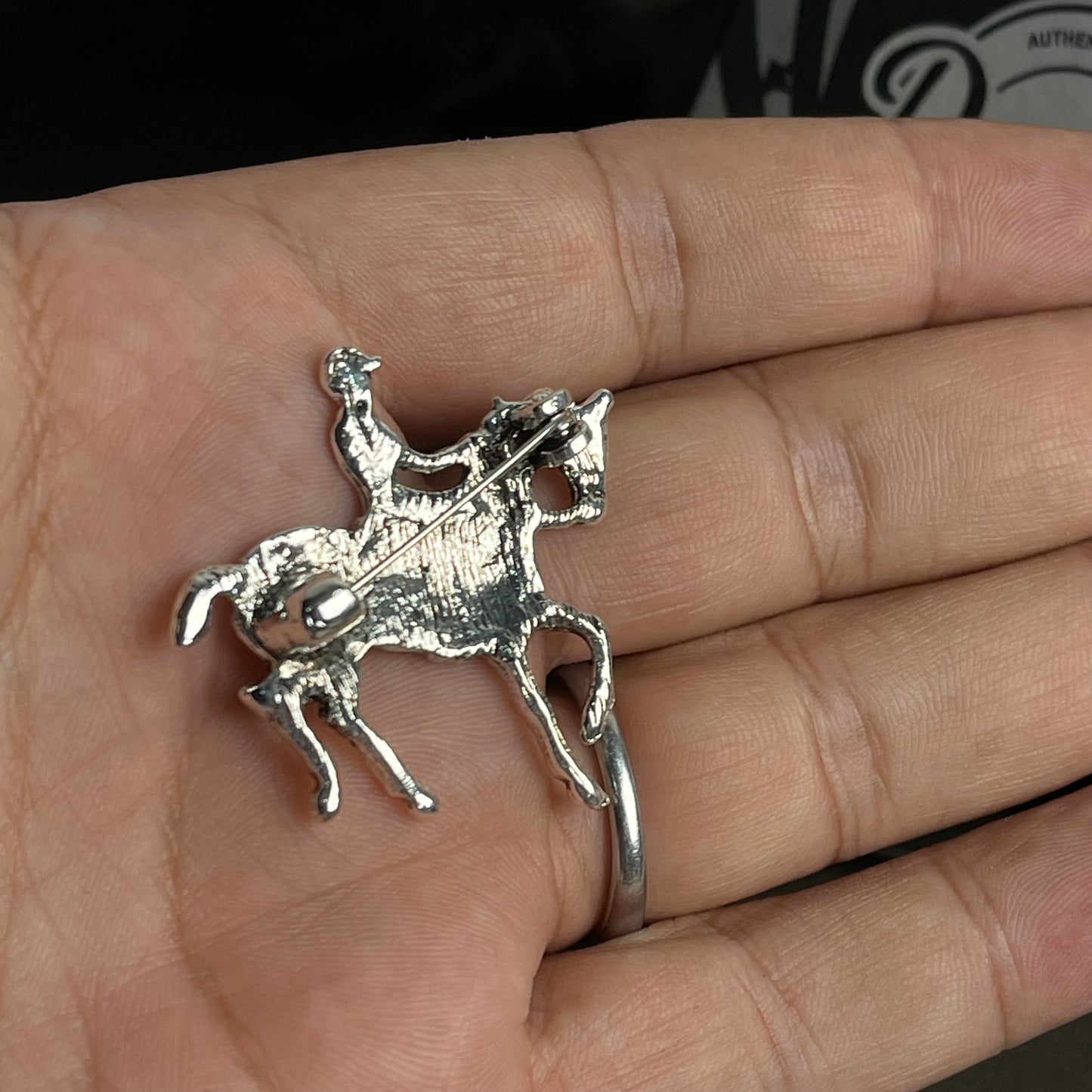 silver derby horse brooch for men in Pakistan