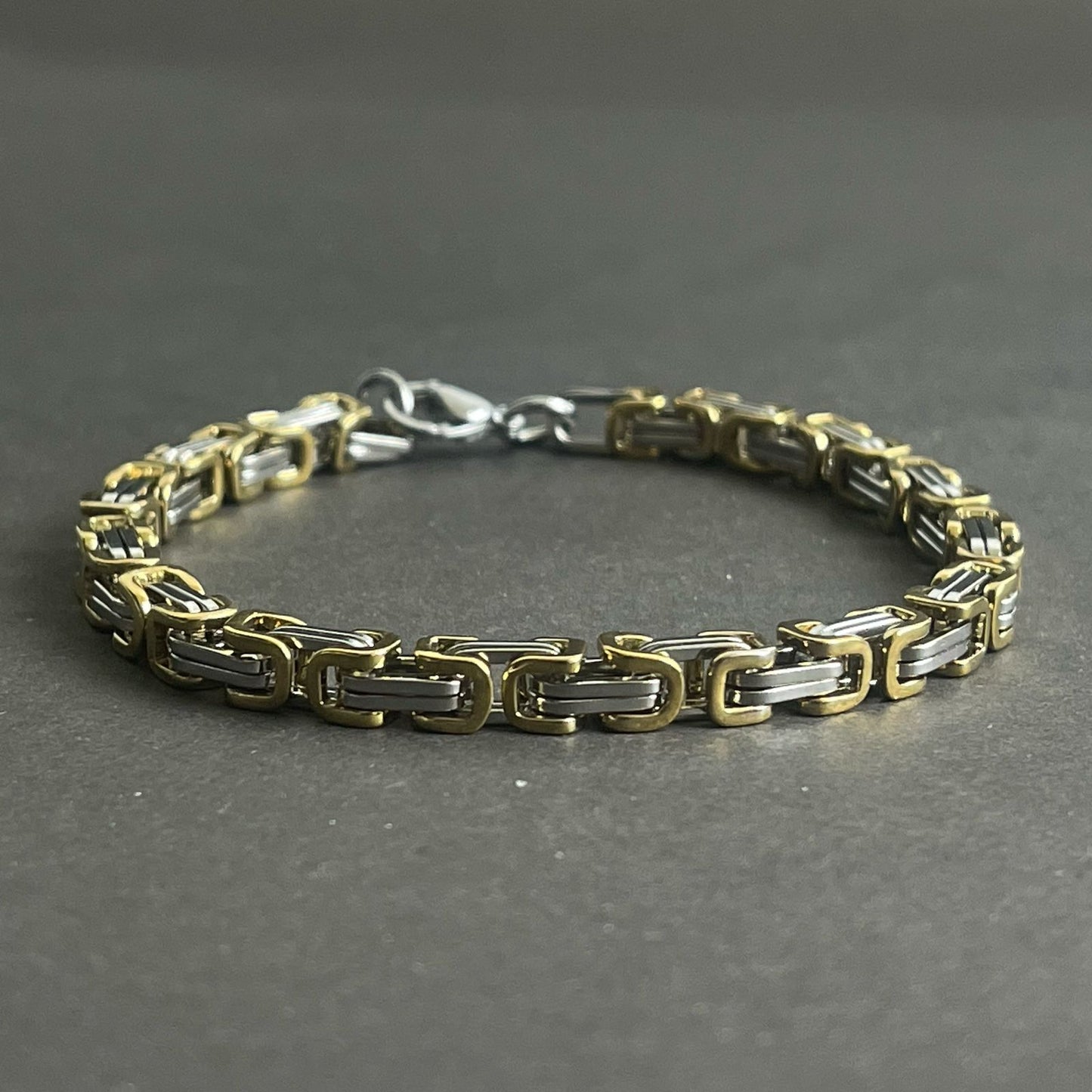 silver golden stainless steel chain bracelet for men online in Pakistan