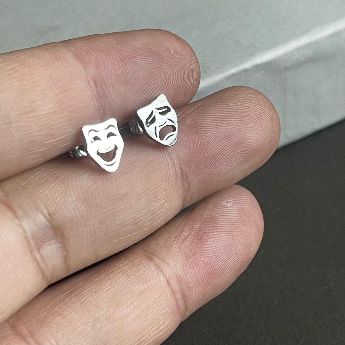 silver mask earrings for men in Pakistan
