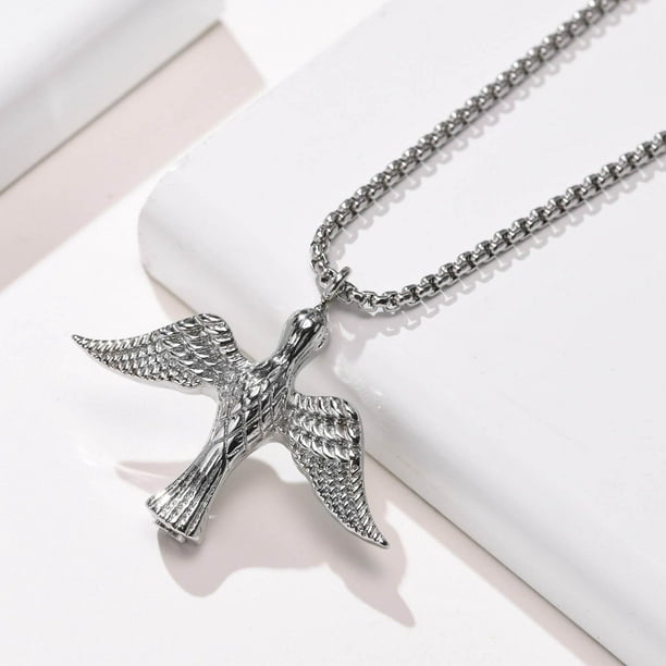 silver flying bird pendant necklace for men online in pakistan