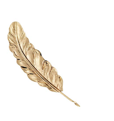 Gold Feather Brooch For Men