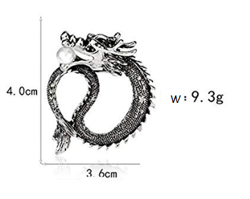 Dragon Brooch (Silver)