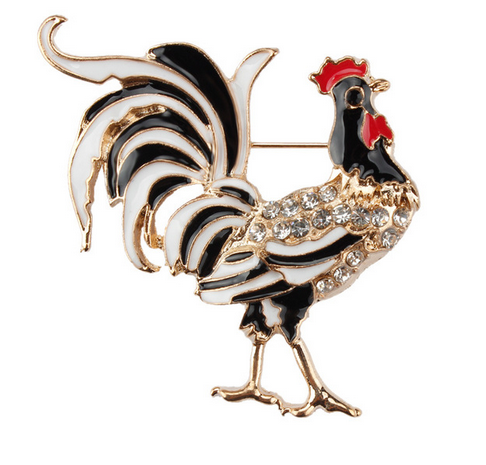 Rooster Brooch (Black)