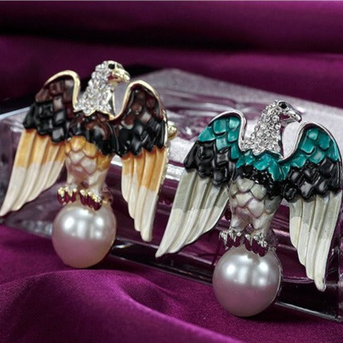 American Eagle Crystal Brooch