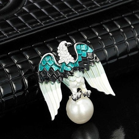 American Eagle Crystal Brooch