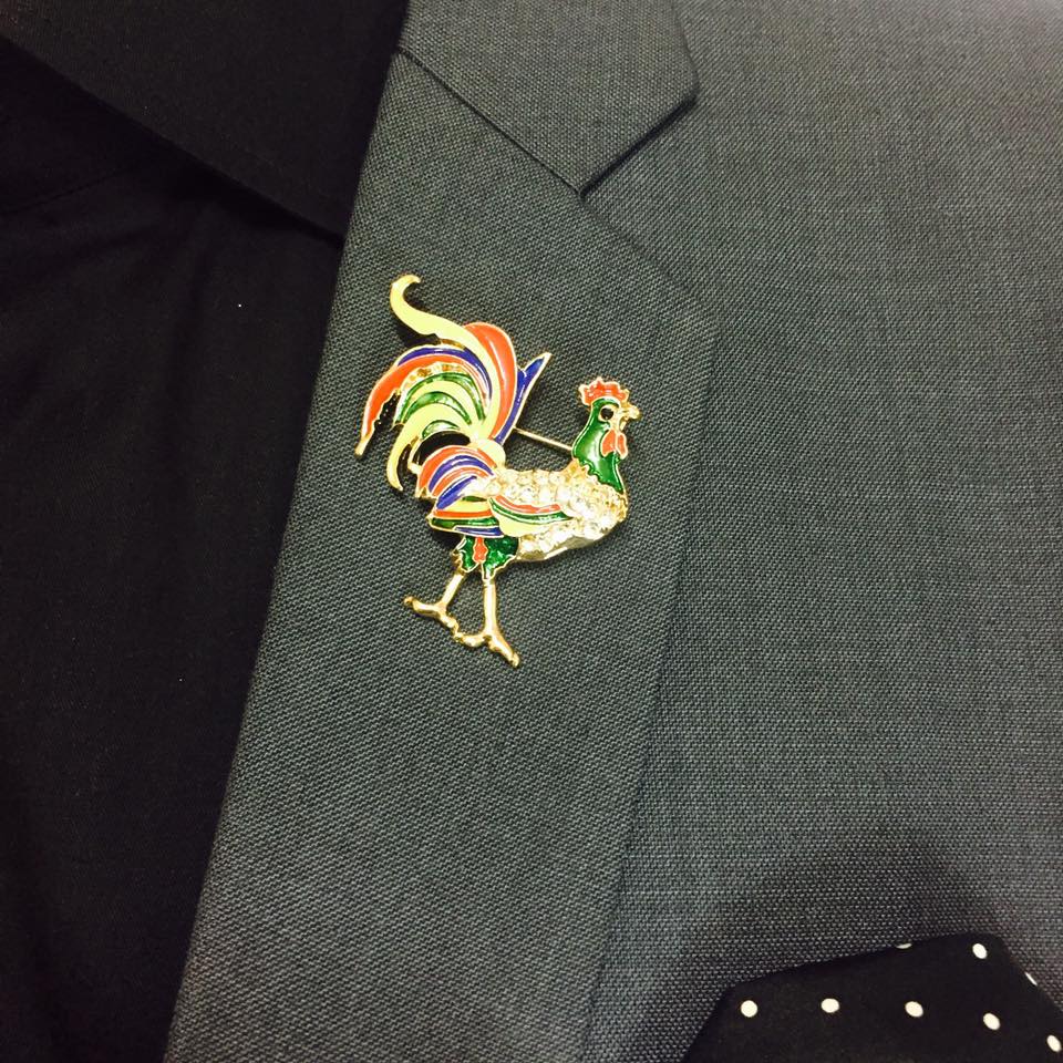 Rooster Brooch (Green)