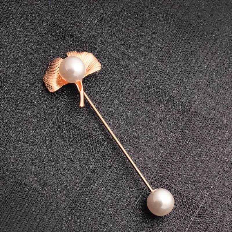 Leaf Pearl Lapel Pin