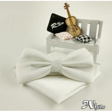 White Bow Tie Set