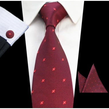 Maroon Polka Dots Tie Set For Men In Pakistan
