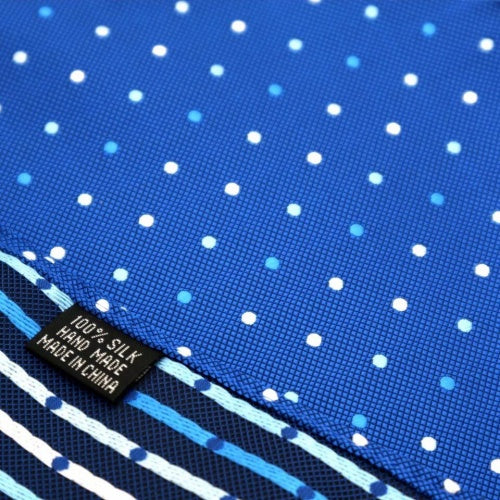 Blue Polka Dots Pocket Square For Men