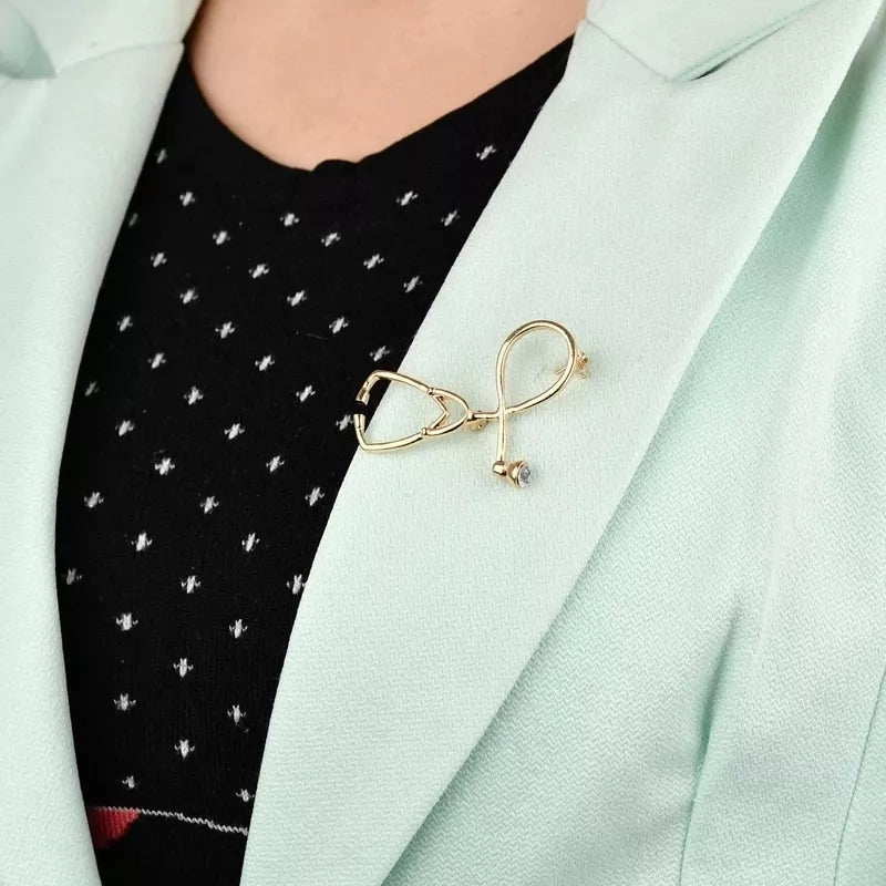 Stethoscope Gold Lapel Pin For Men/Women