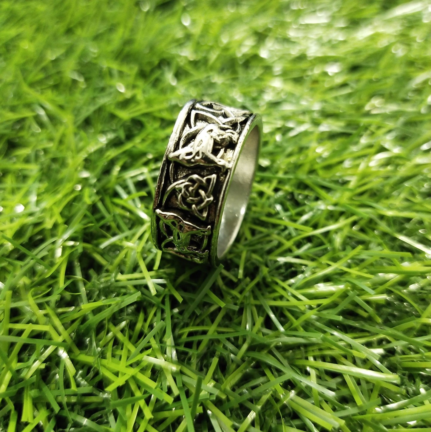 Retro Vikings Wolf Brass Old Look Ring