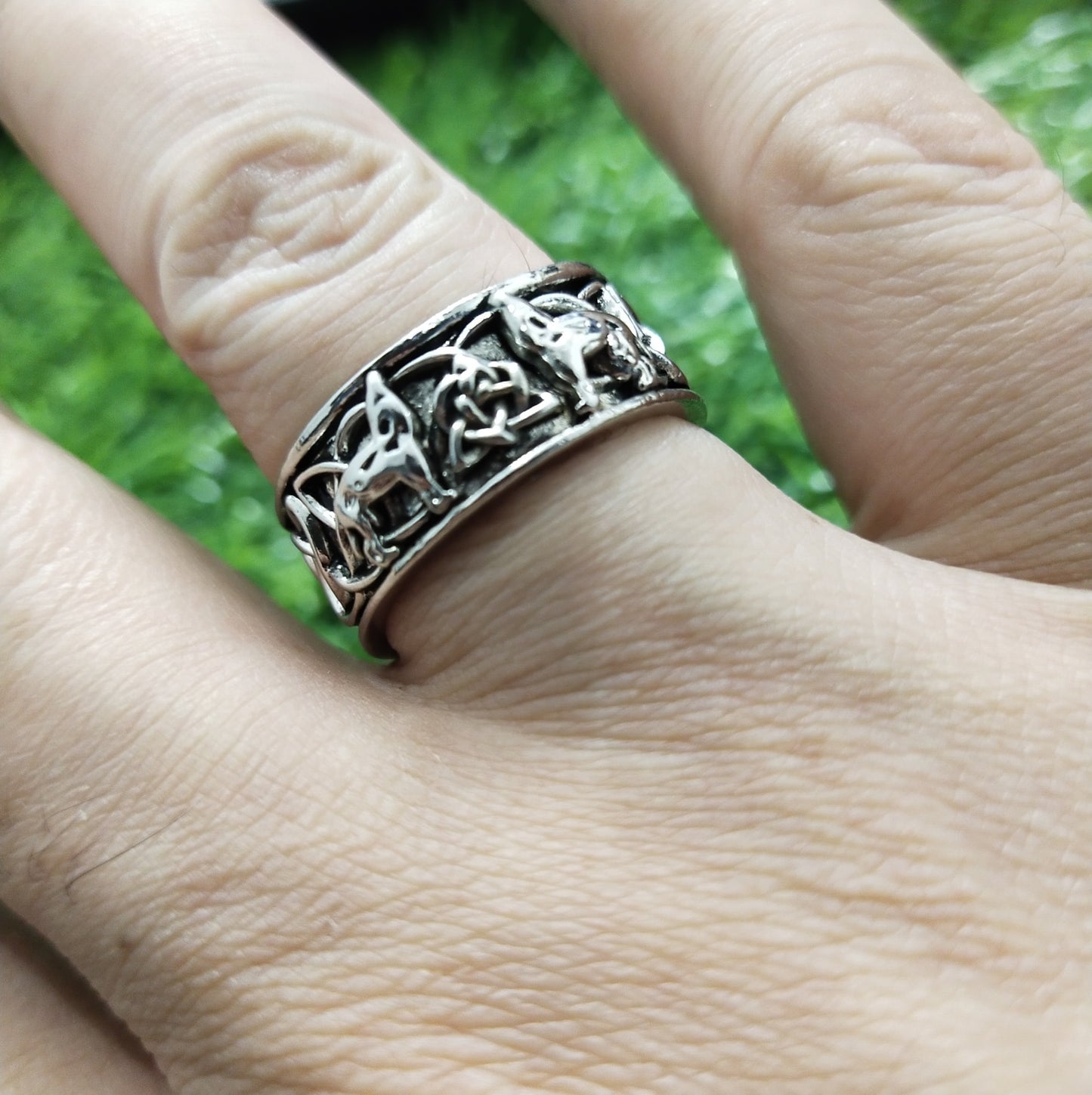 Retro Vikings Wolf Brass Old Look Ring
