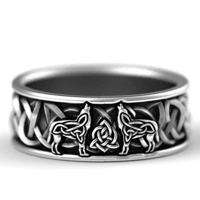 Retro Vikings Wolf Brass Old Look Ring
