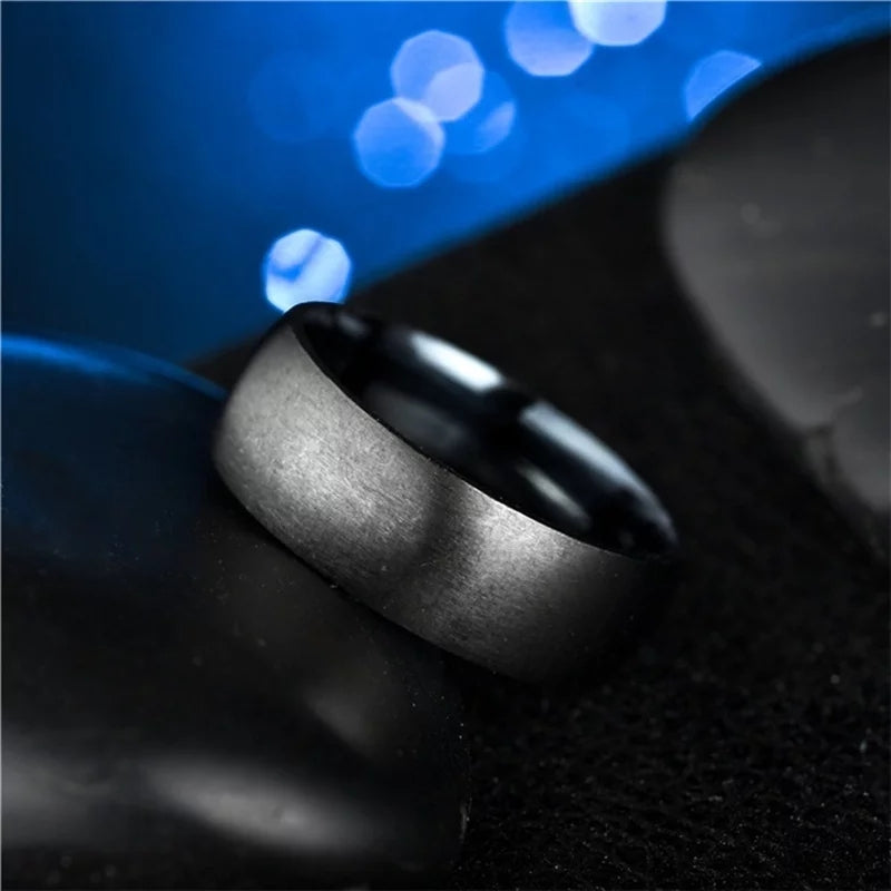 Men Black Titanium Ring