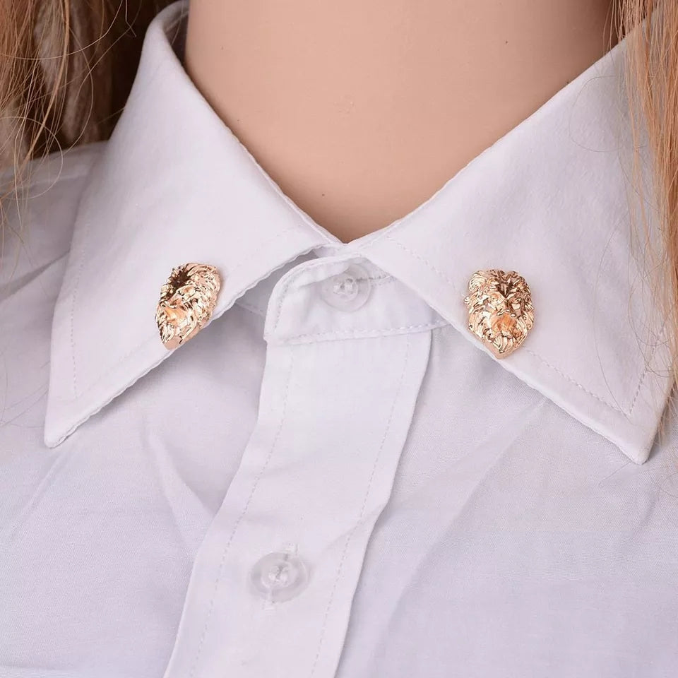 Golden Lion Head Brooch/Lapel Pin For Men