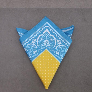 Aqua Polka Dots Pocket Square (PS_509)