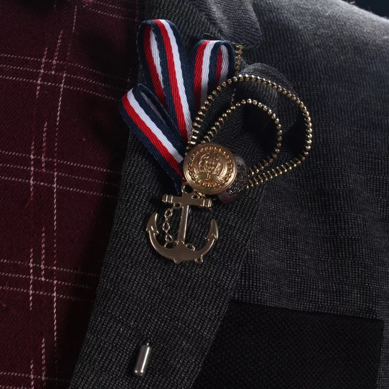 Funky Anchor Ribbon Brooch lapel pin For Men online in Pakistan