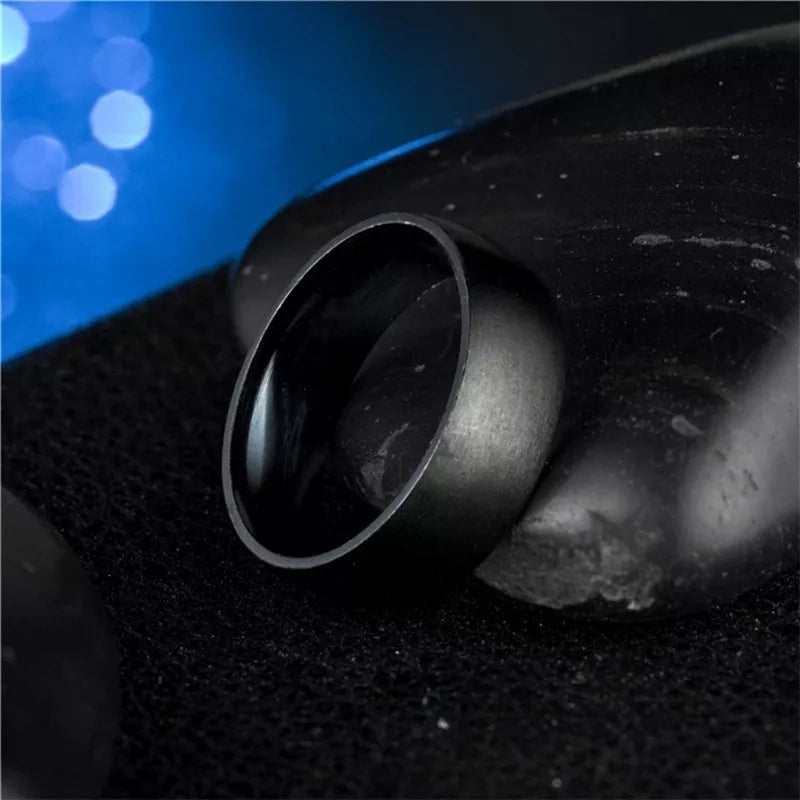 Men Black Titanium Ring