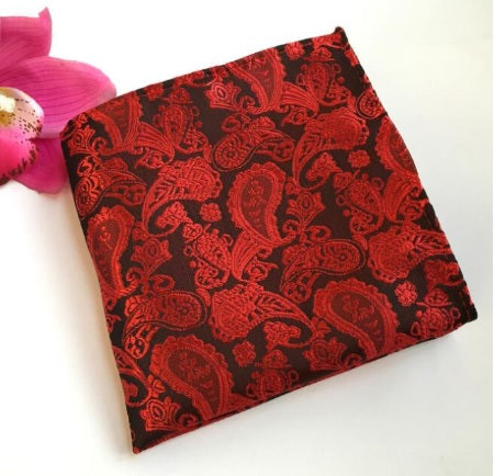 Red Paisley pocket Square In Pakistan