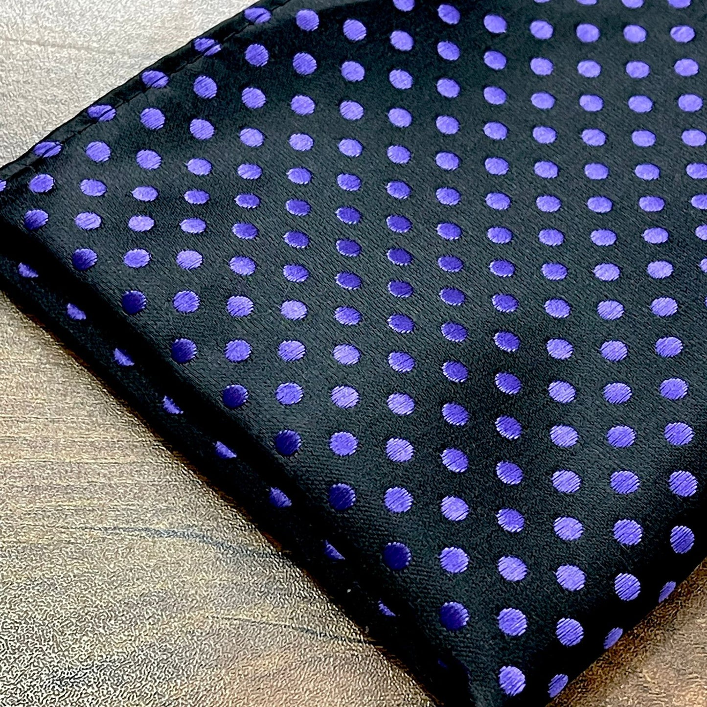Black and Purple Polka Dots jacquard hankie Pocket Square For Men online in Pakistan