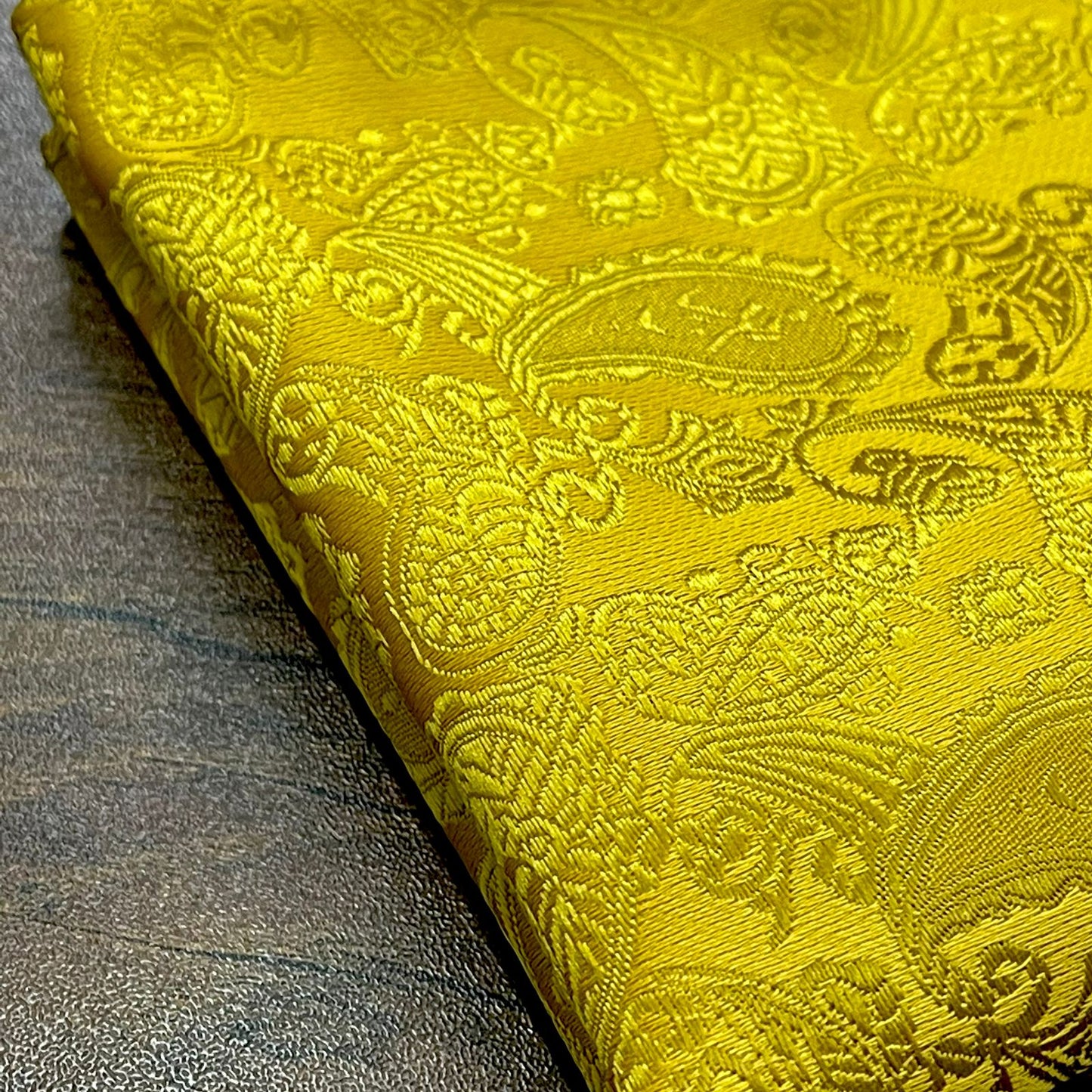 Yellow Golden Paisley Floral Pocket Square For Men online in Pakistan
