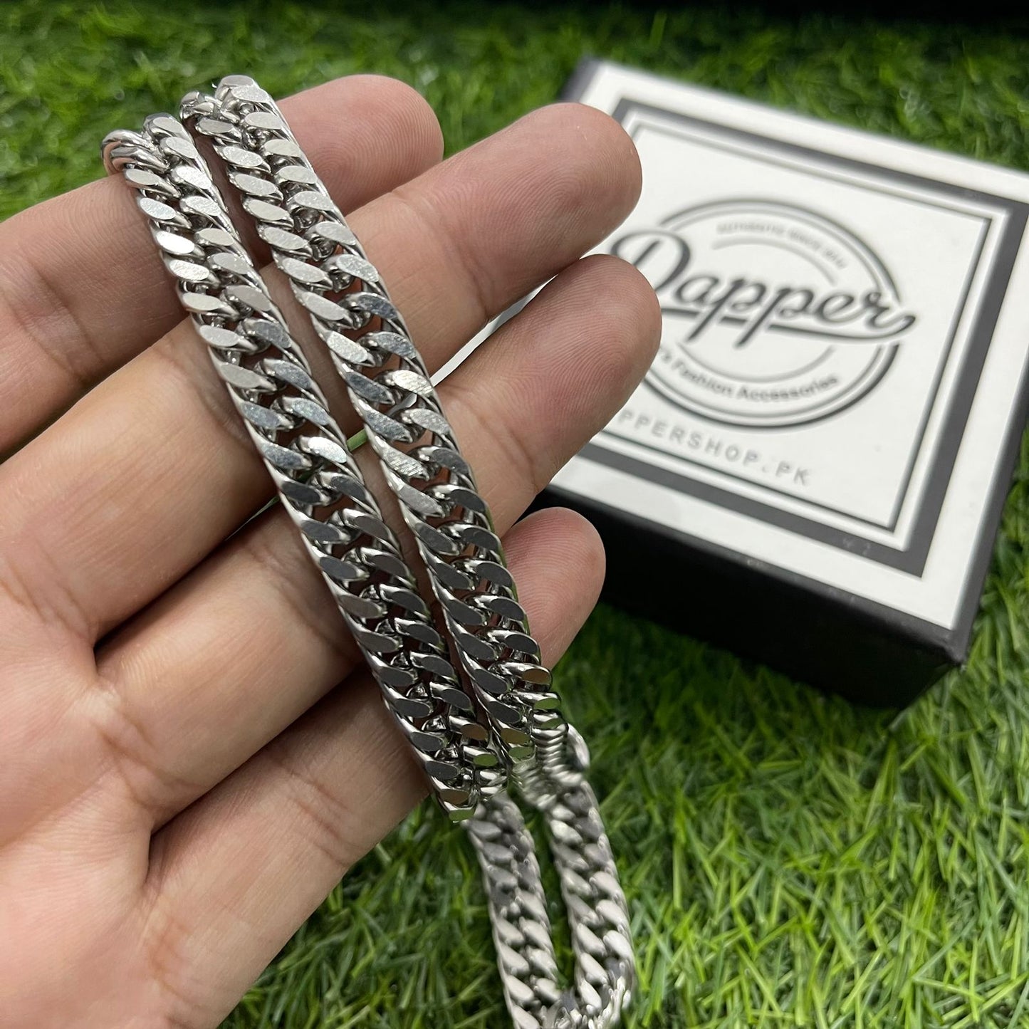 10mm Short Silver Cuban Neck Chain