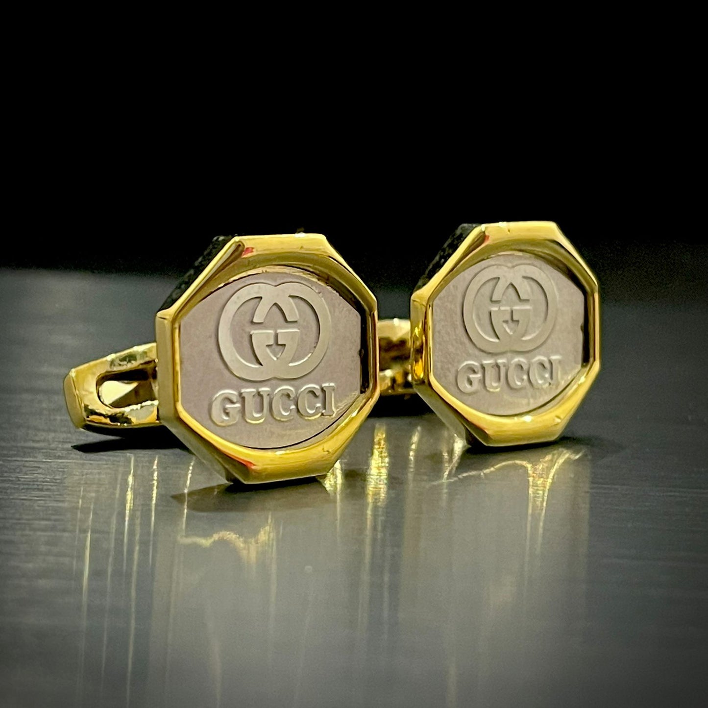 Gucci Silver Golden branded cufflinks for men online in Pakistan