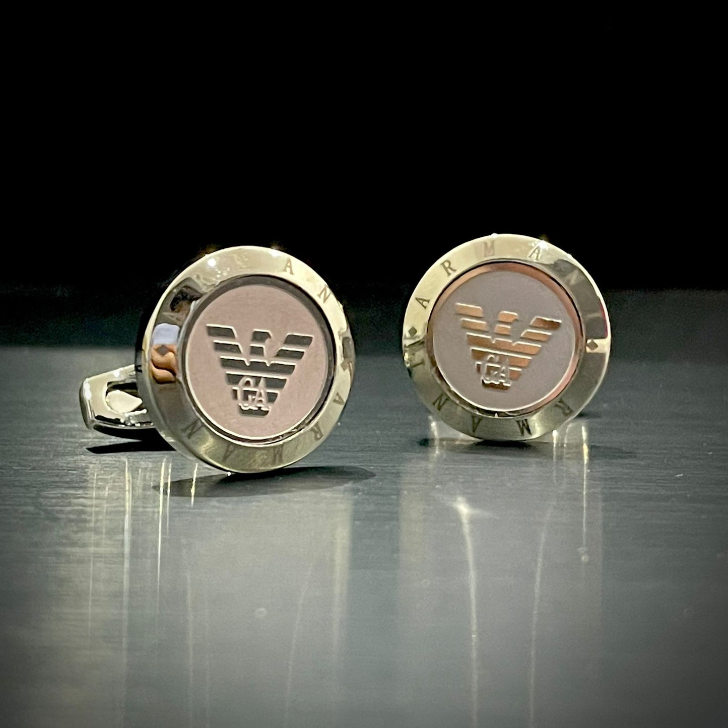 GA Armani Silver branded cufflinks for men online in Pakistan