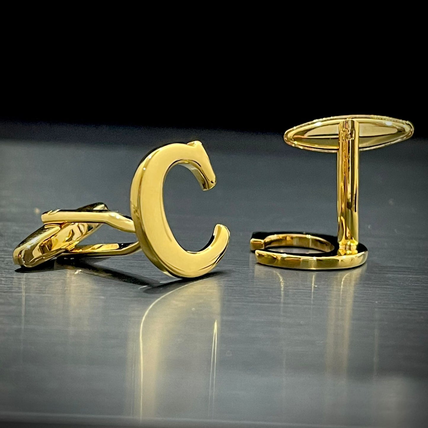 C Letter Alphabet Name Initial Golden Cufflinks For Men Online In Pakistan