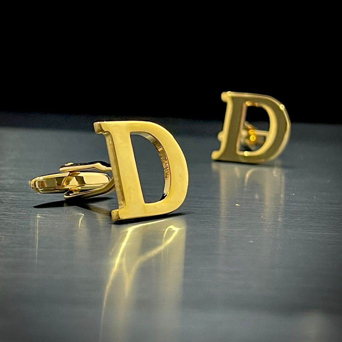 D Letter Alphabet Name Initial Golden Cufflinks For Men Online In Pakistan