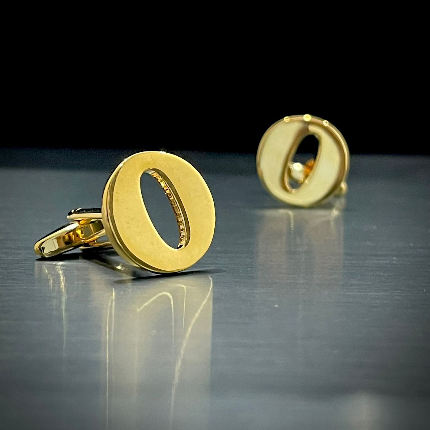 O Letter Alphabet Name Initial Golden Cufflinks For Men Online In Pakistan