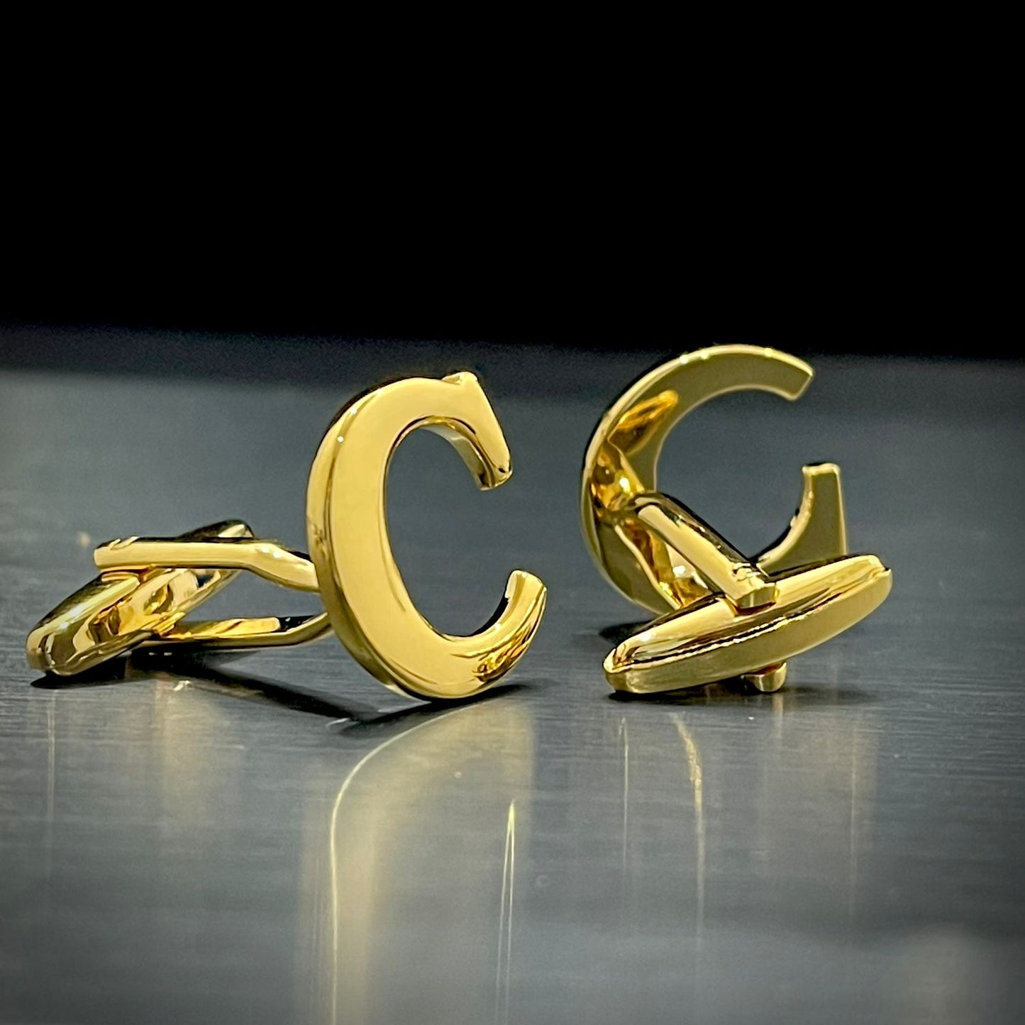C Letter Alphabet Name Initial Golden Cufflinks For Men Online In Pakistan