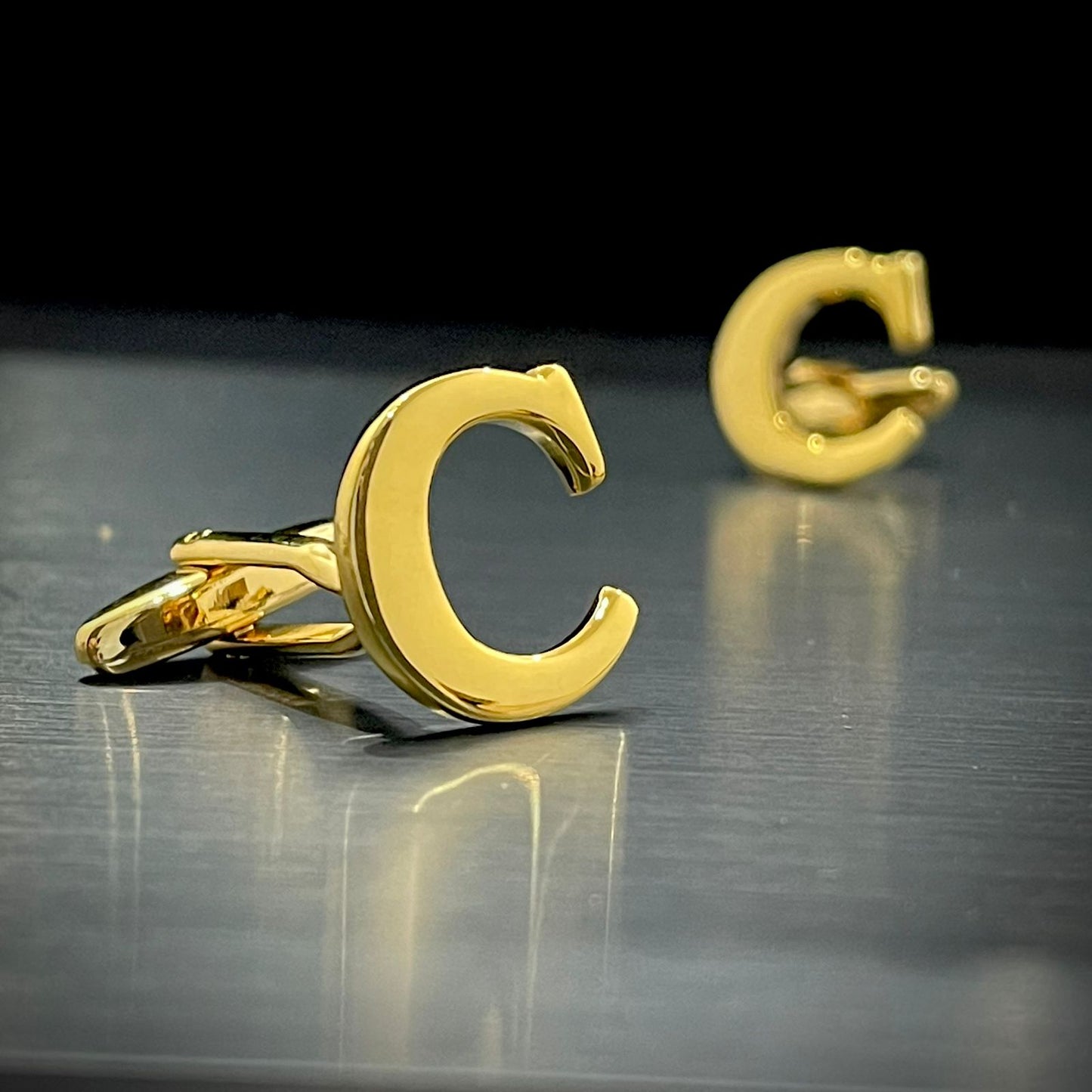 C Letter Alphabet Name Initial Golden Cufflinks For Men Online In Pakistan