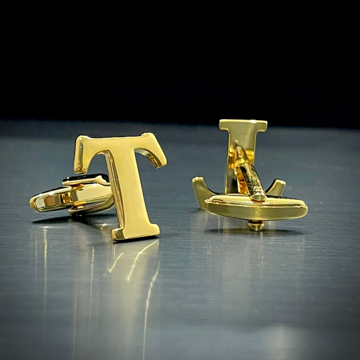 T Letter Alphabet Name Initial Golden Cufflinks For Men Online In Pakistan