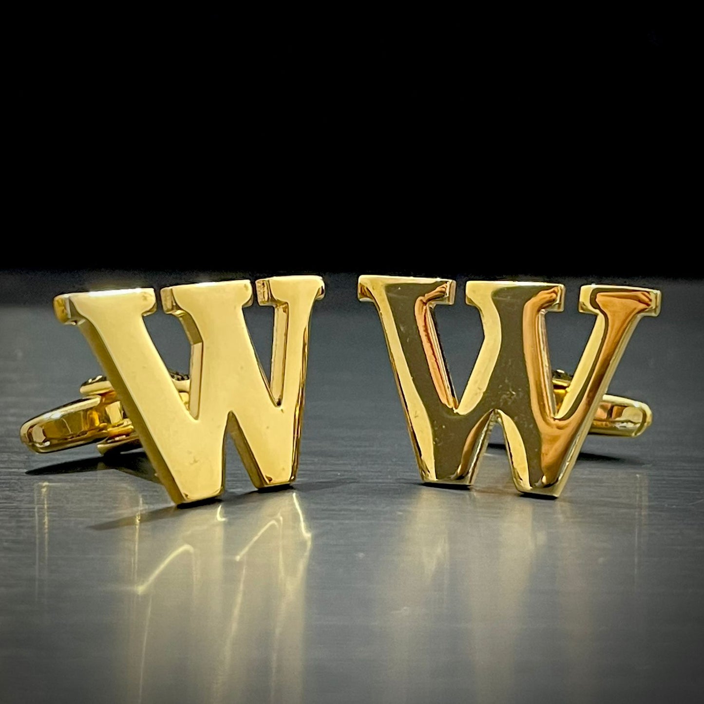 W Letter Alphabet Name Initial Golden Cufflinks For Men Online In Pakistan