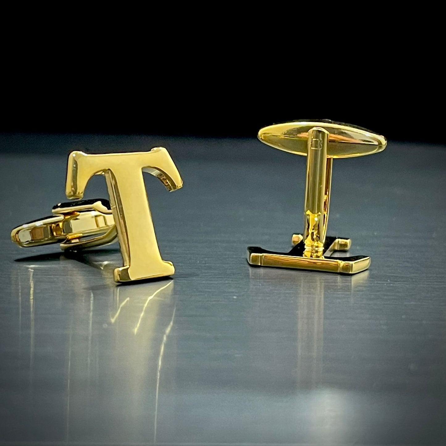 T Letter Alphabet Name Initial Golden Cufflinks For Men Online In Pakistan