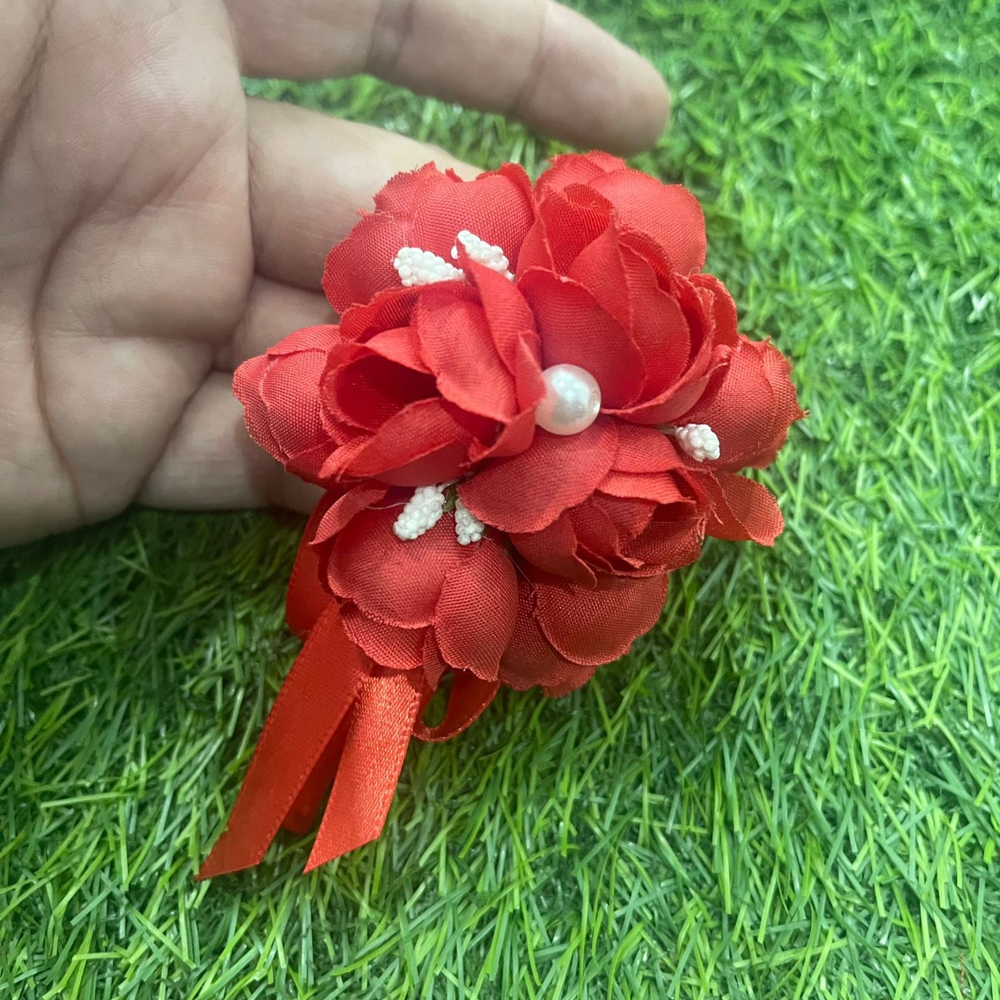 Red Wedding Boutonniere Corsage For Men's Suit