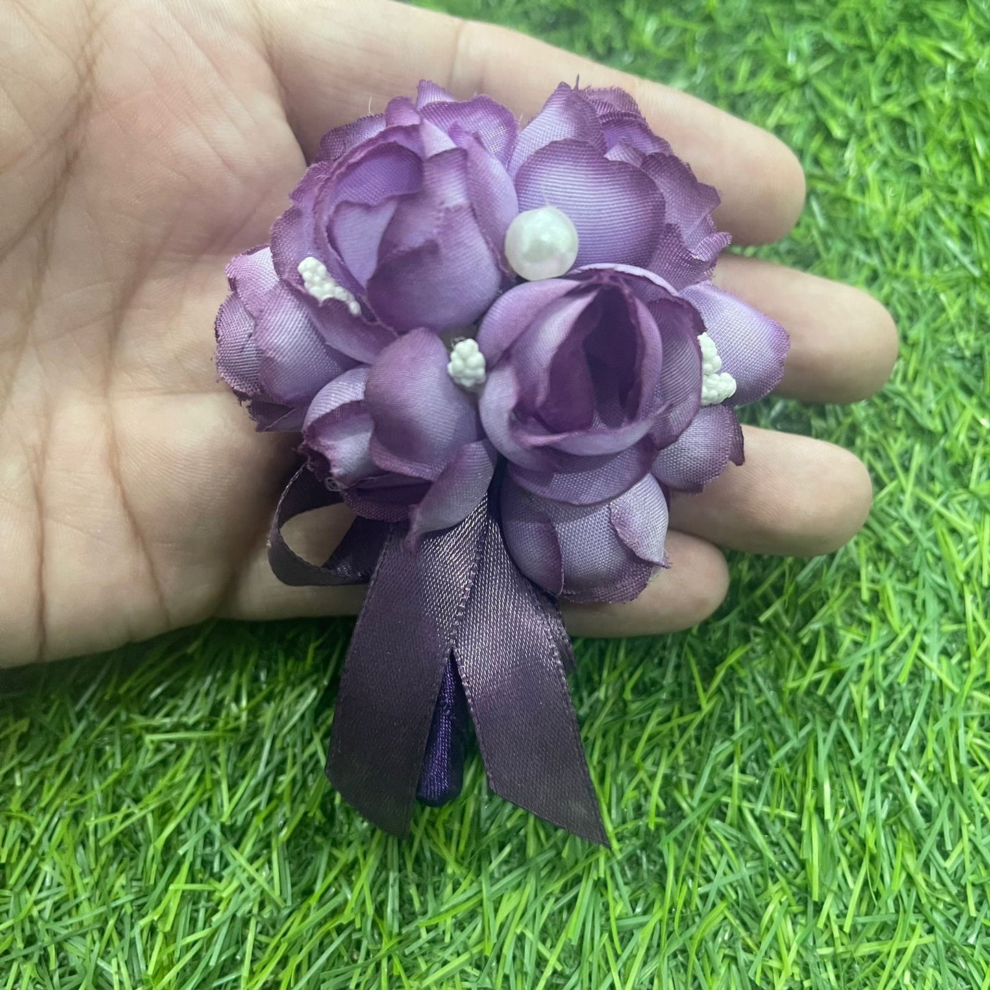 Purple Wedding Boutonniere Corsage For Men's Suit