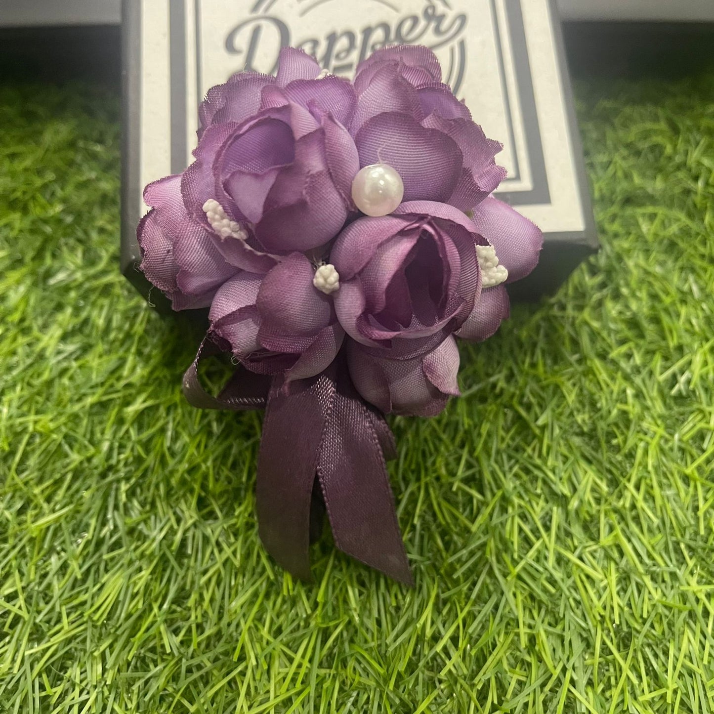 Purple Wedding Boutonniere Corsage For Men's Suit