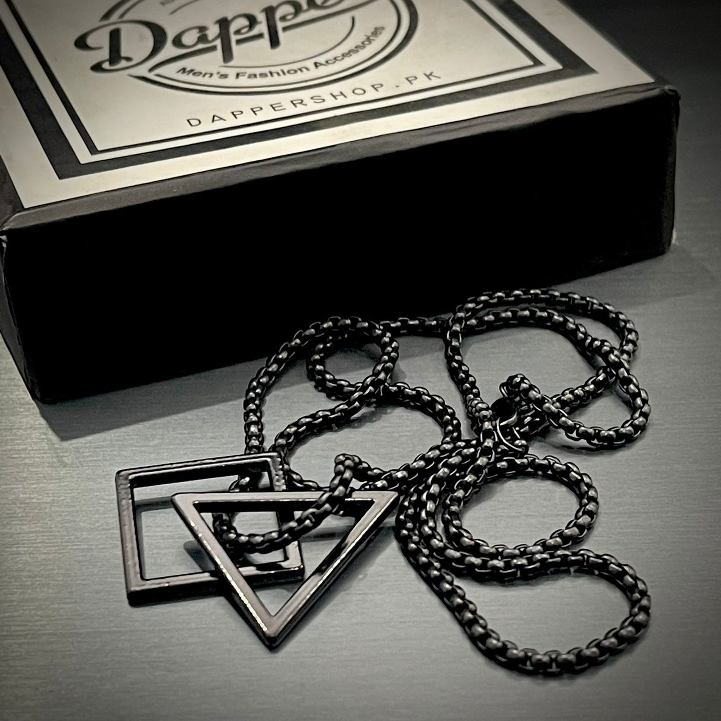 geometric black pendent for men online in Pakistan