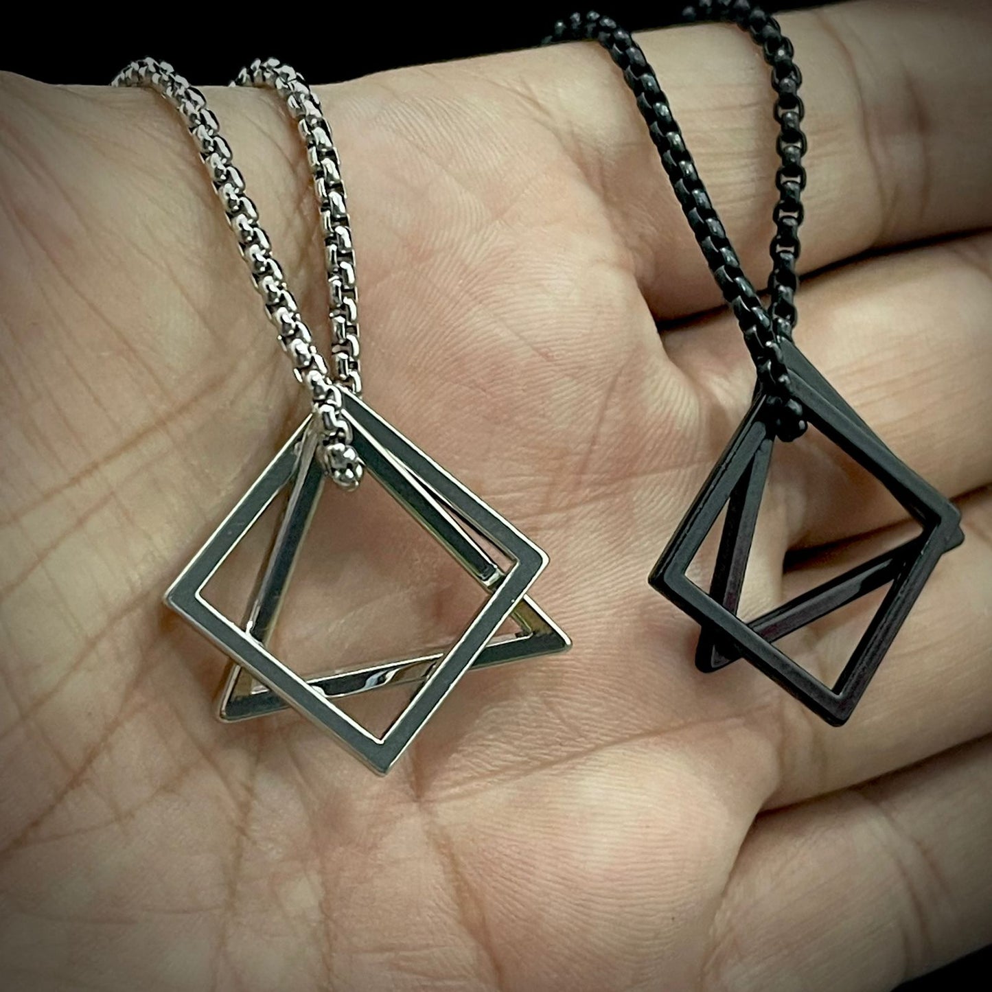 geometric black pendent for men online in Pakistan
