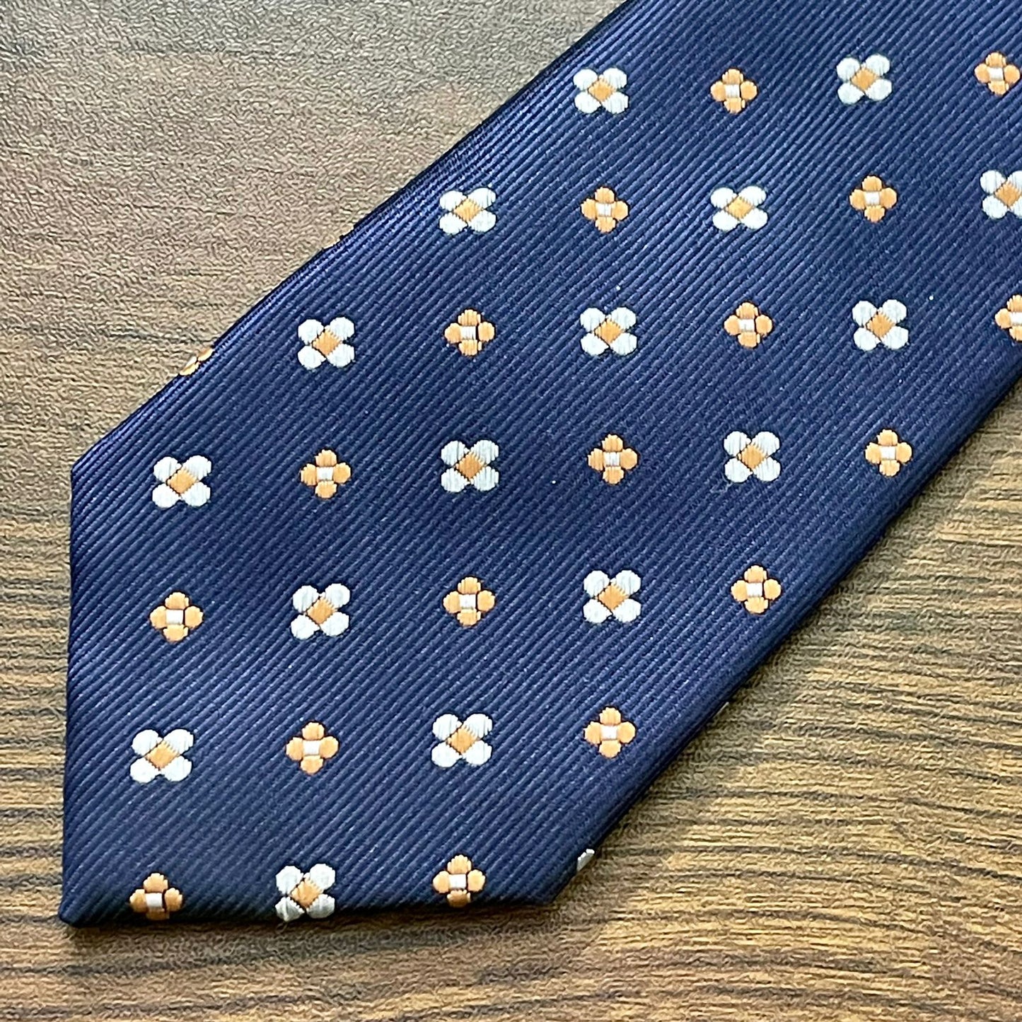 Dark Blue Floral Slim Neck Tie