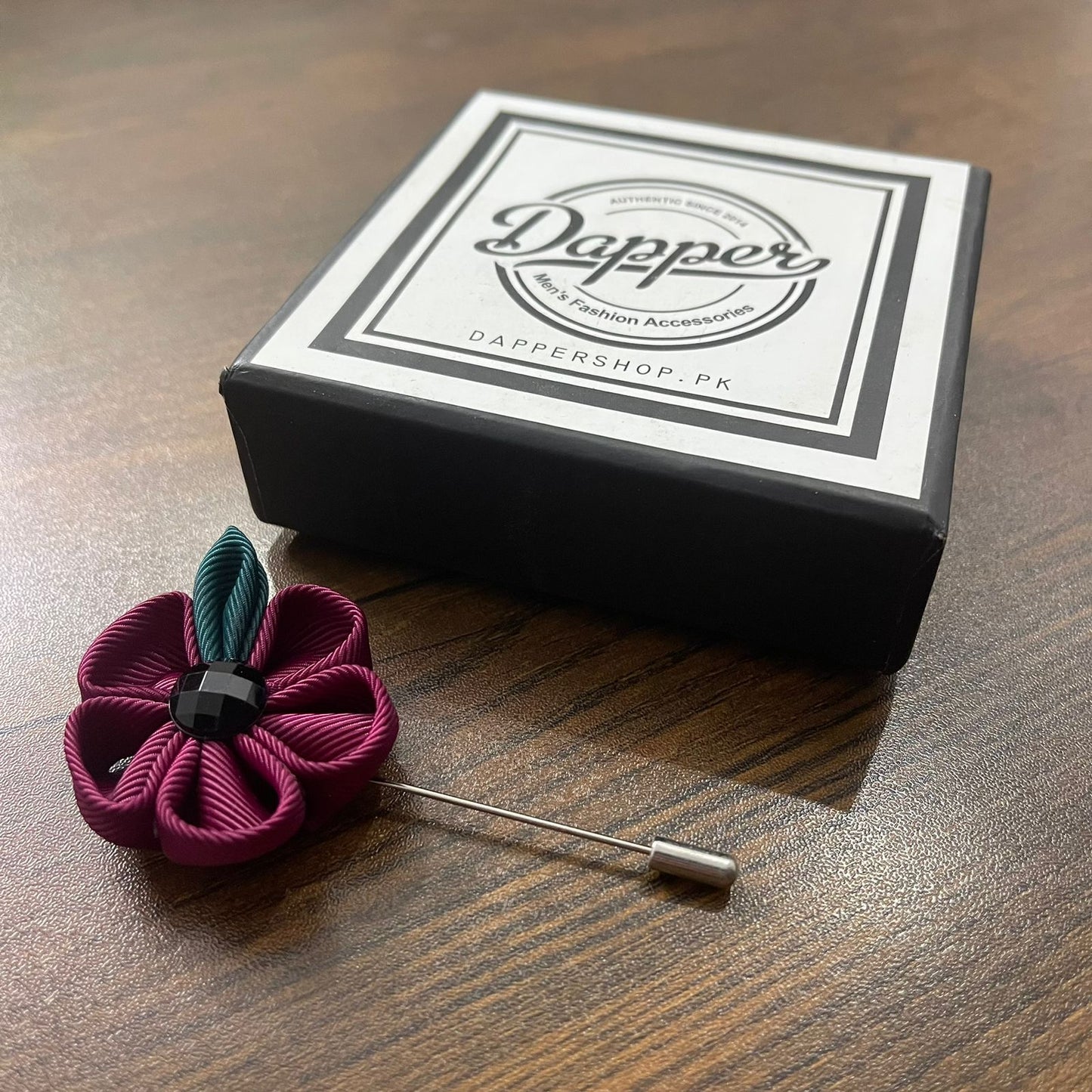 maroon flower lapel pin brooch online in pakistan