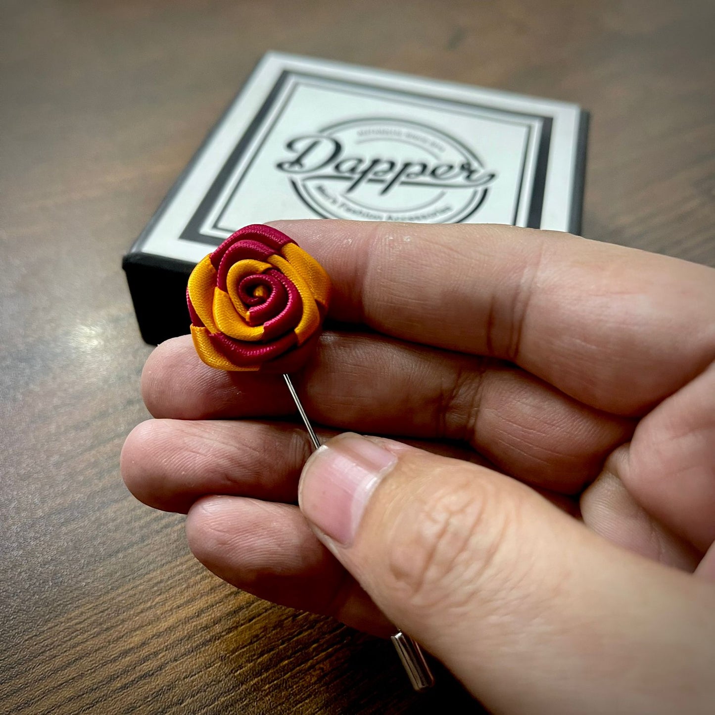 Red & Orange Flower Lapel Pin