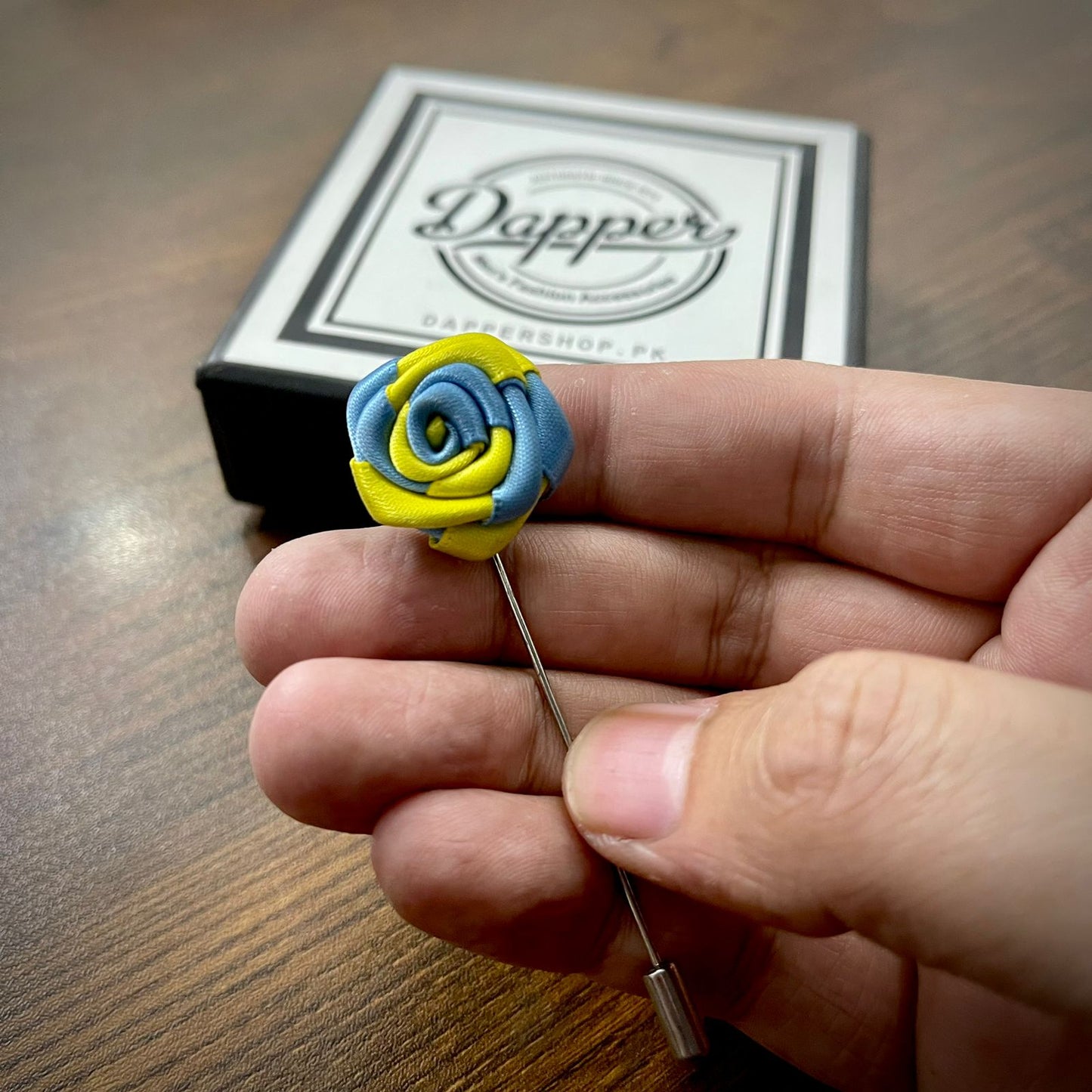 Blue & Yellow Flower Lapel Pin