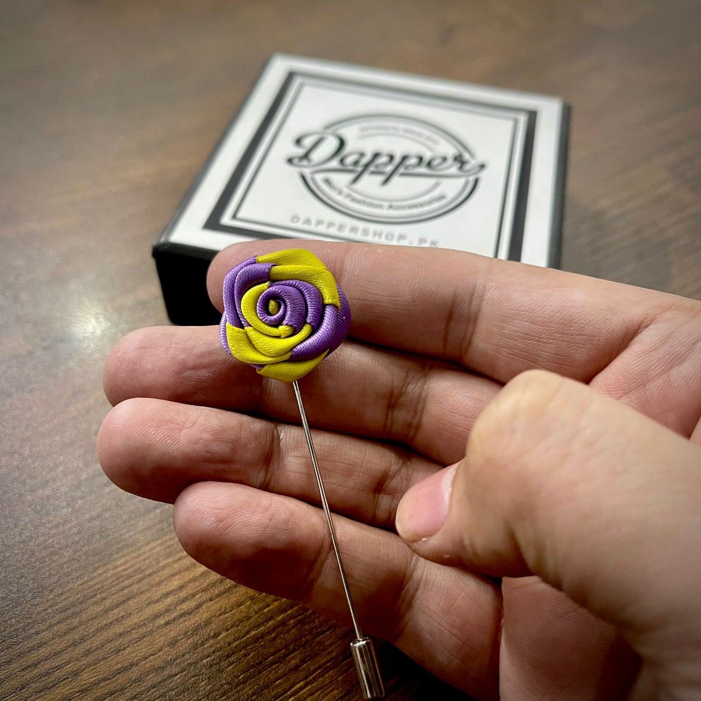 Purple & Yellow Flower Lapel Pin