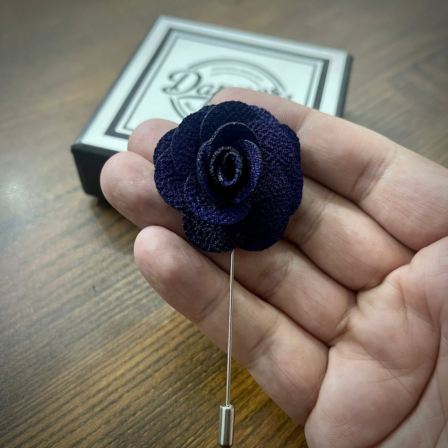 Indigo Flower Lapel Pin