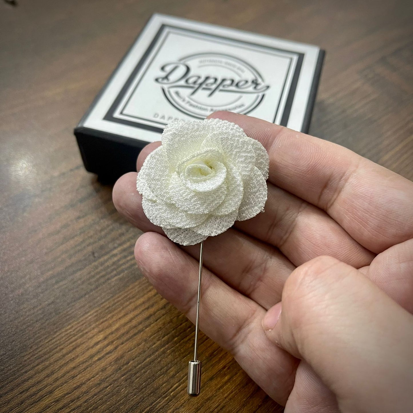White Flower Lapel Pin