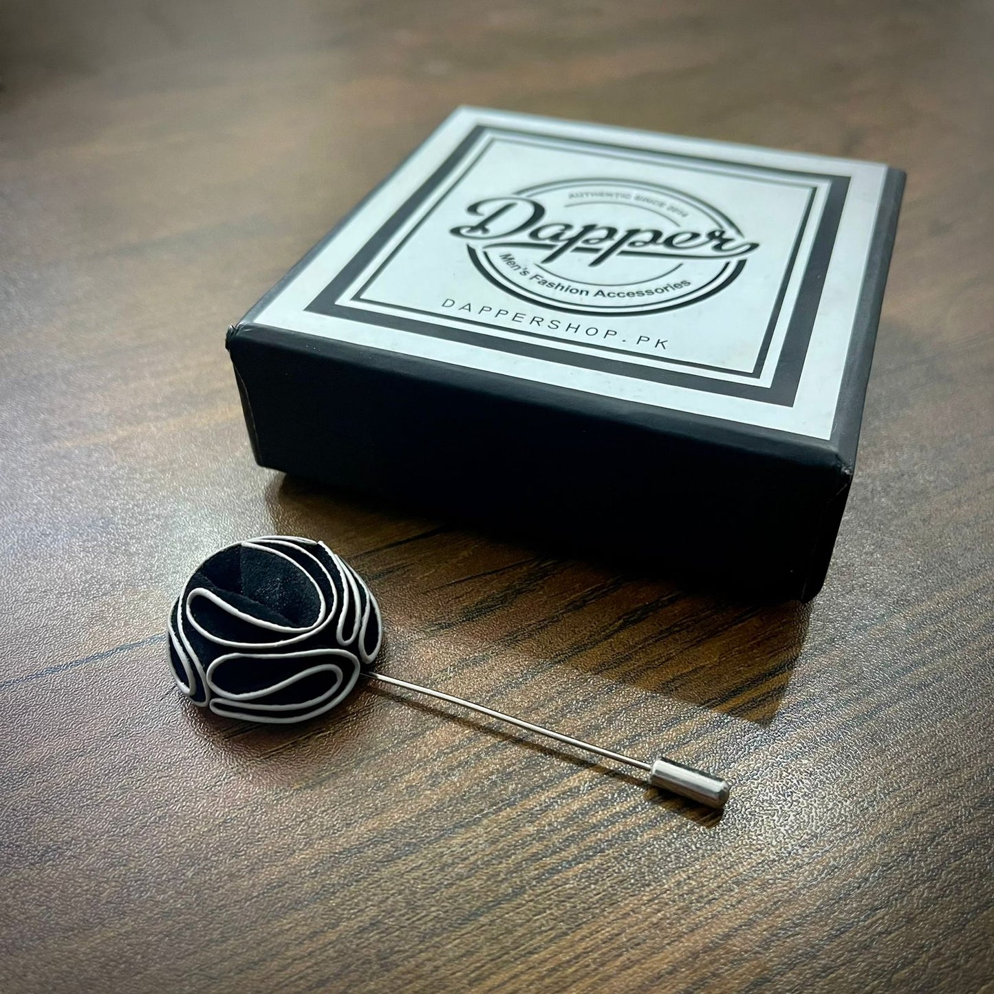 Black Flower Lapel Pin